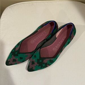 Rothy’s “The Flat” Botanicamo Green Slip On Ballet Flats Size 8,5